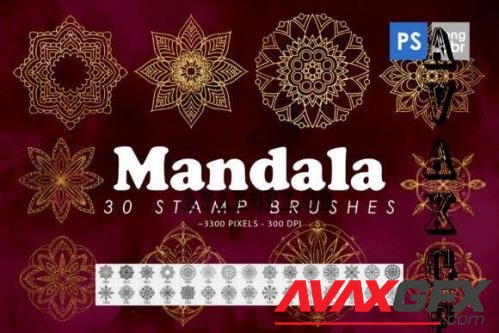 30 Mandala Photoshop Stamp Brushes