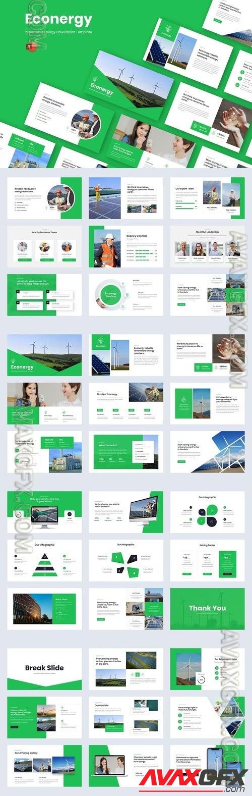 Econergy - Rennewable Energy Powerpoint, Keynote and Google Slides Template