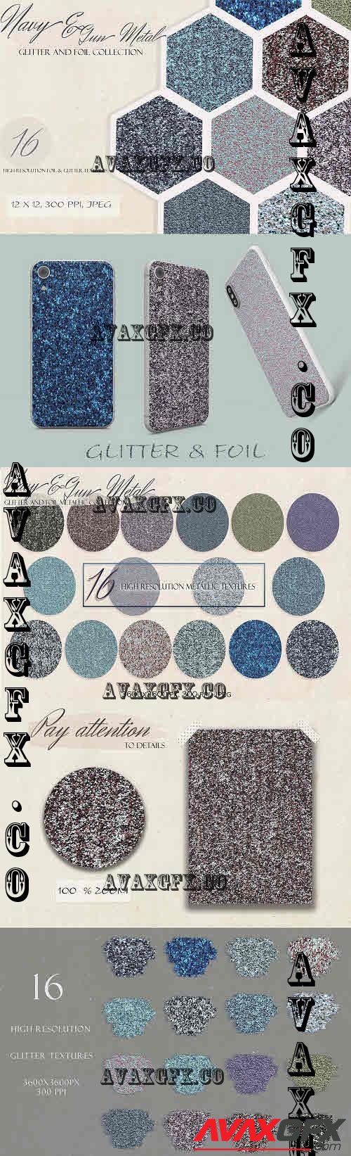 Navy & Metal Gun Glitter Collection - 5065767