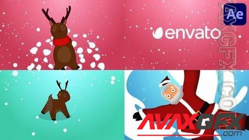 Christmas Santa and Deers Logo Pack for After Effects 40994875 