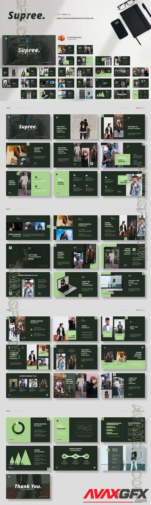 Supree - Men's Fashion Powerpoint Template BYRLHCJ
