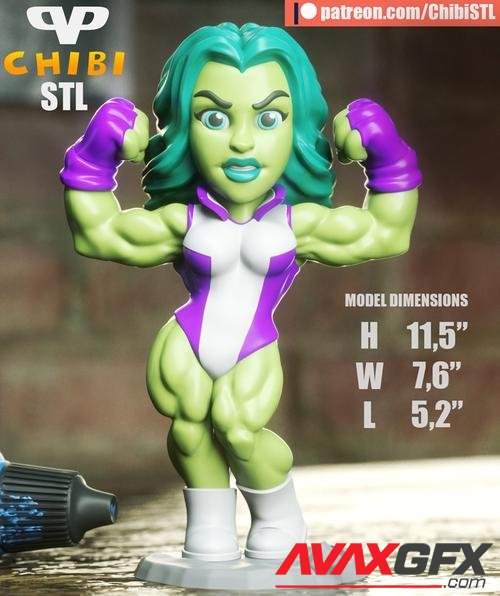 3DXM - She-Hulk Chibi – 3D Print