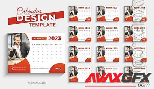 Table calendar 2023 new year clean template