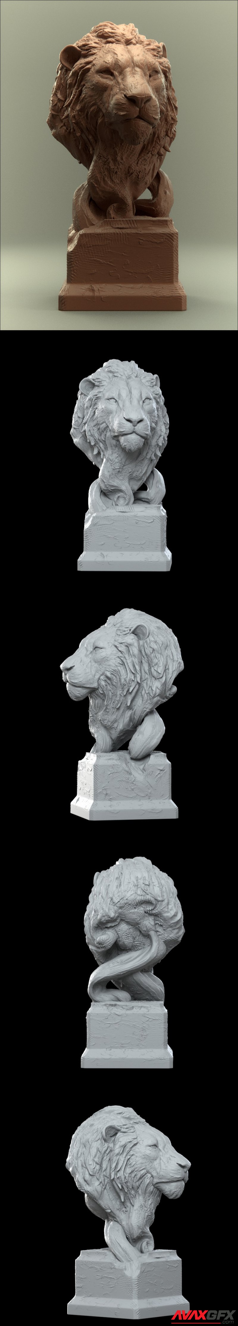 Savanna Bust Lion - 3D Print Model STL