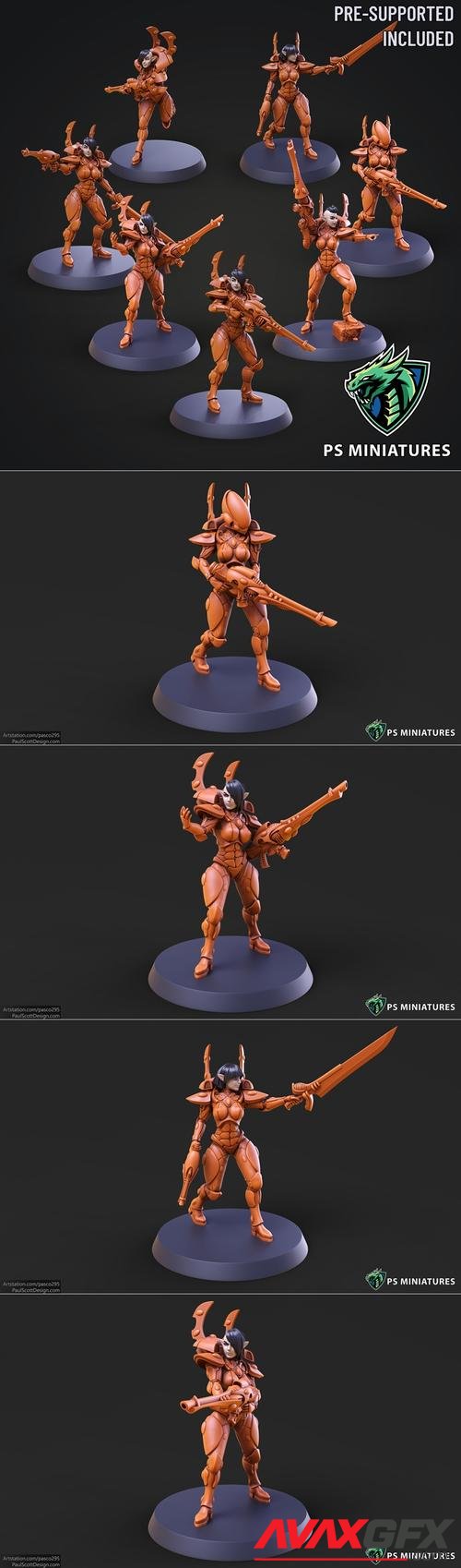 PS Miniatures - Space Elf Female Soldier Bundle - 40 variants and Pinups – 3D Print