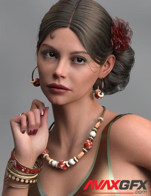 AN Triana HD and Triana Flamenca Dress for Genesis 8.1 Female