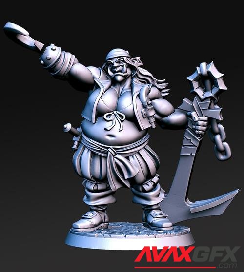 Hooks - Female Ogre Pirate – 3D Print