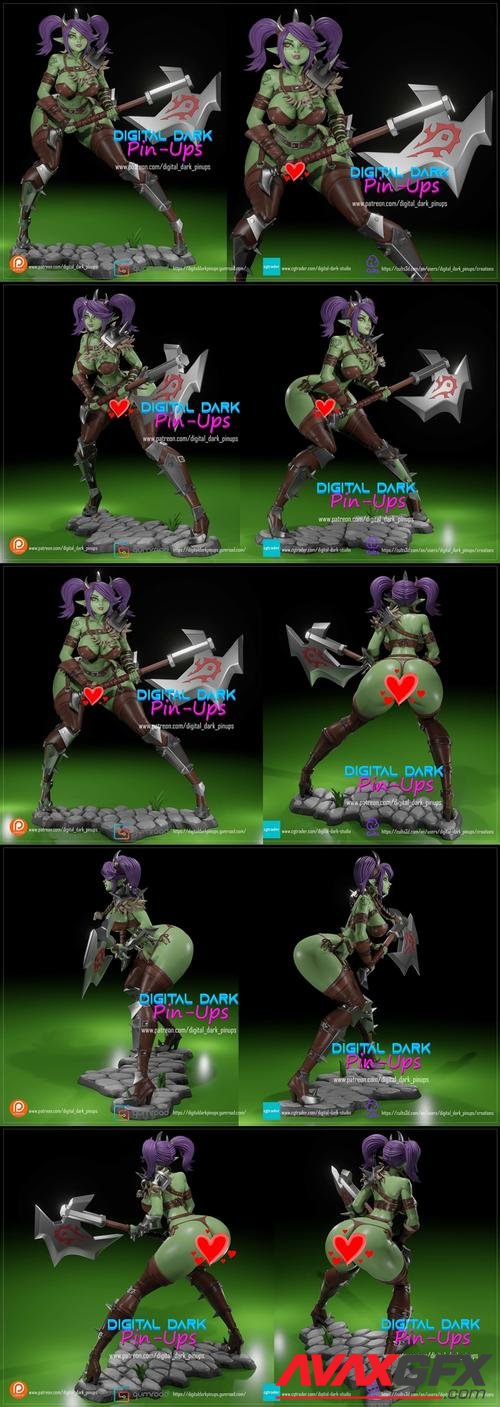 Digital Dark Pin-Ups - Orc Girl World of Warcraft – 3D Print