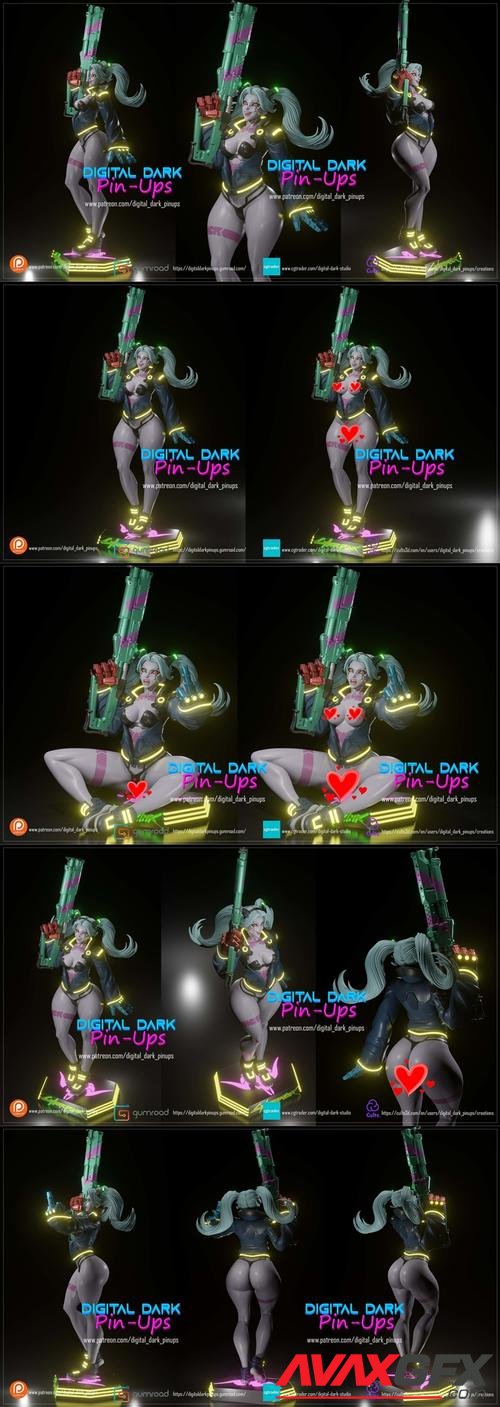 Digital Dark Pin-Ups - Rebecca Cyberpunk Edgerunners – 3D Print