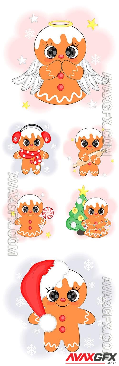 Cute christmas cookie vector illustration