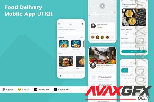 Food Delivery Mobile App UI Kit HFW238L