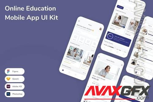 Online Education Mobile App UI Kit 2RHV3F6