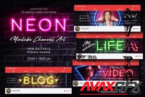 Neon YouTube Channel Art