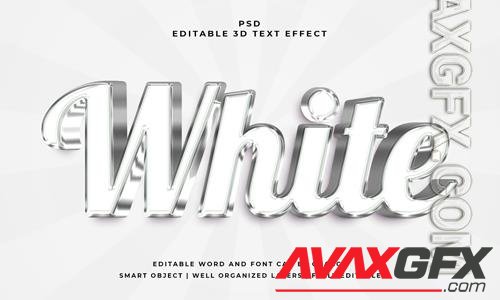 White 3d editable psd text effect with background