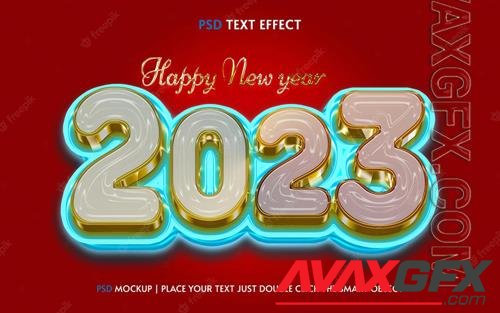 Happy new year 2023 text effect mockup