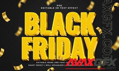 Black friday 3d editable psd text effect with background