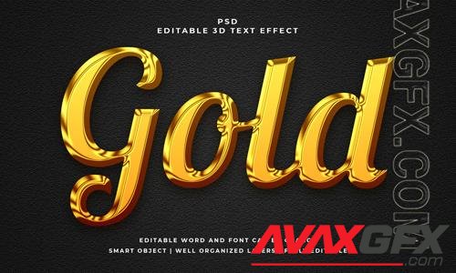 Gold 3d editable psd text effect with background