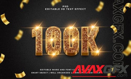 100k luxury psd 3d text effect premium with background