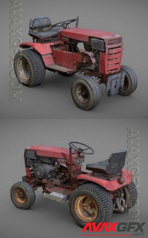 Vintage Garden Tractor PBR 3D Models