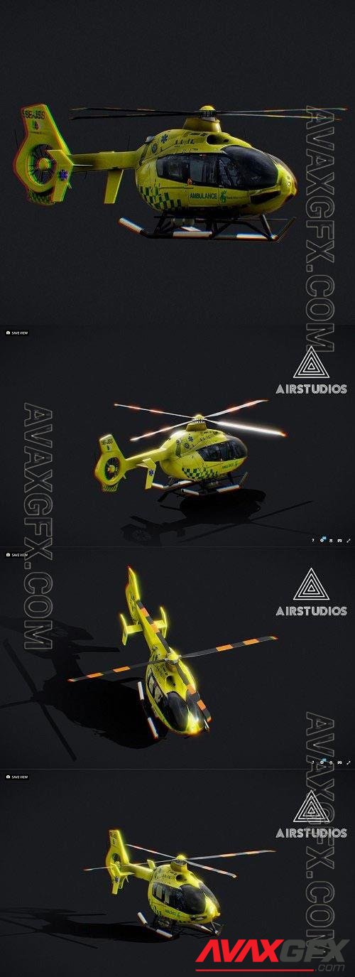 Ambulance Helicopter Airbus H135 PBR 3D Models