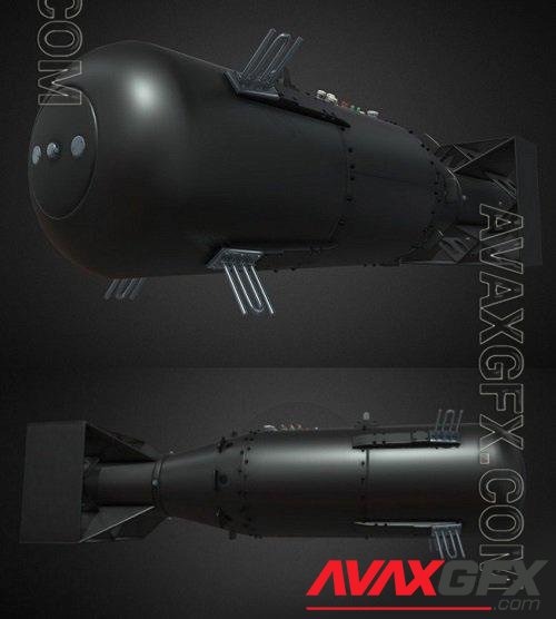 The worlds first atomic bomb PBR 3D Models