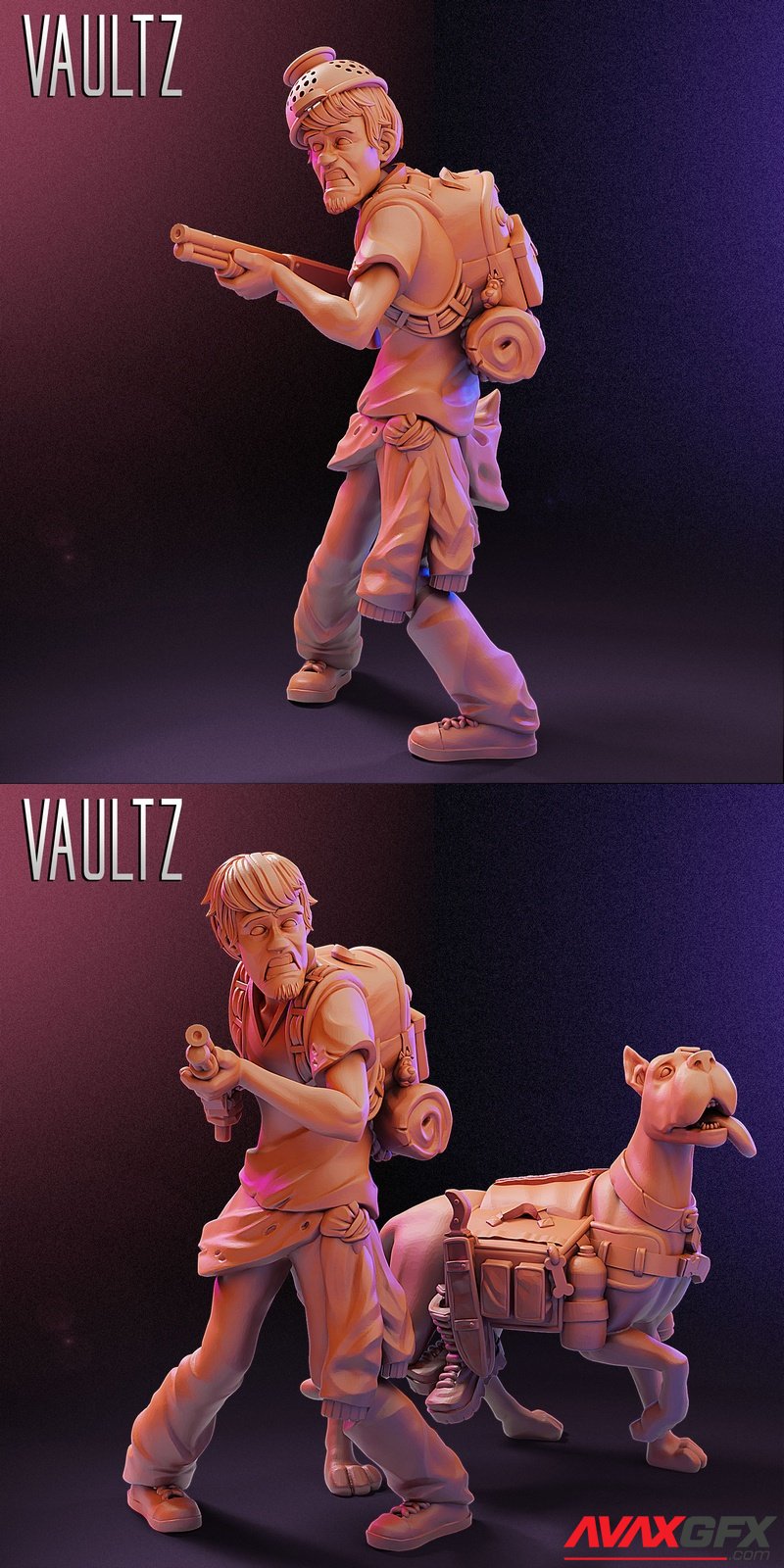 Vaultz Miniatures - Shaggy and Scooby - 3D Print Model STL