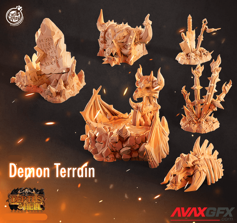 Depths of Hell - Demonic Terrain - 3D Print Model STL