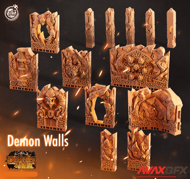 Depths of Hell - Demonic Walls - 3D Print Model STL