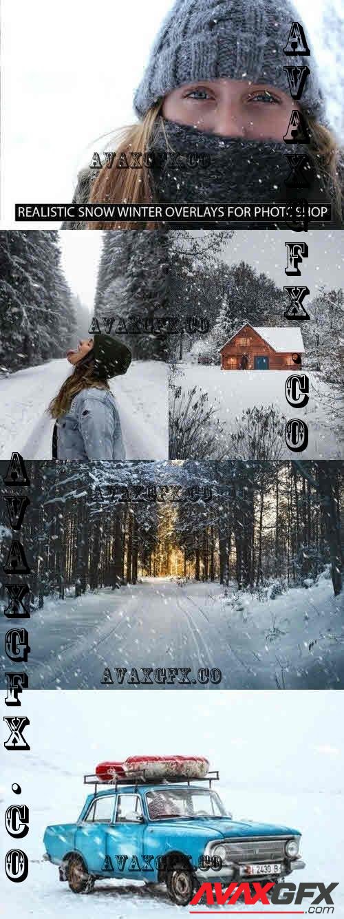 Realistic Snow Photoshop Overlays