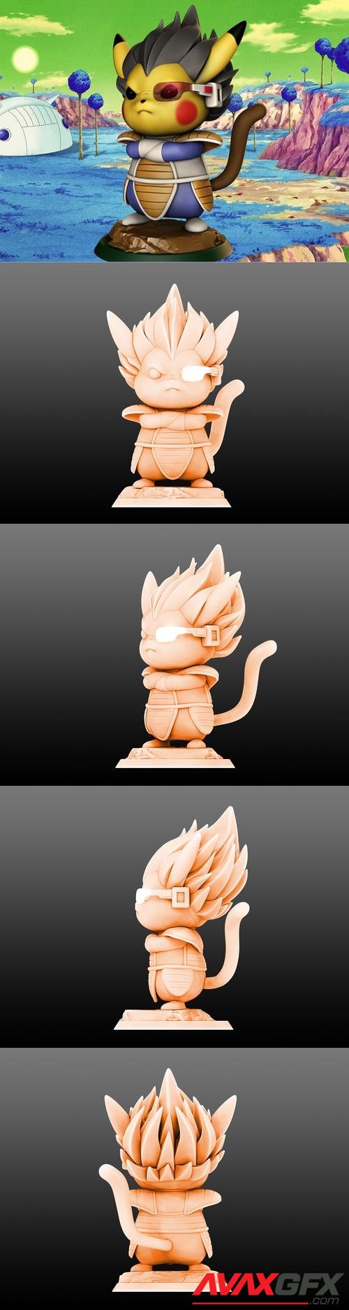 Pikachu cosplay Vegeta – 3D Print