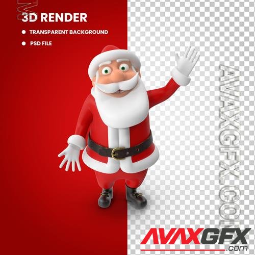 Santa and Christmas decorations in psd