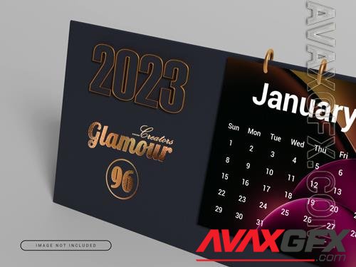 Luxury calendar mock-up new year 2023