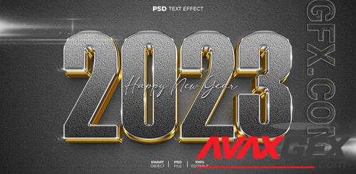 Happy new year 2023 black 3d editable text effect