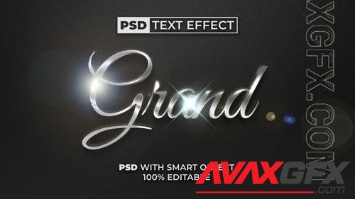 Grand text effect silver style editable text effect