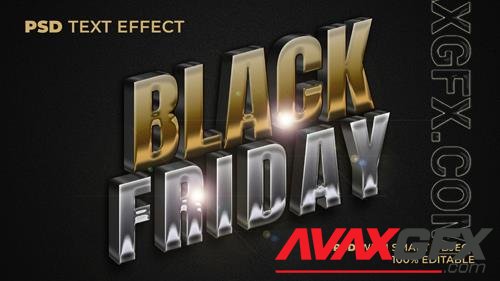 Black friday text effect metal style editable text effect