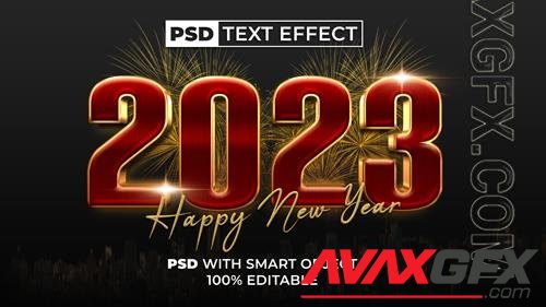 2023 new year text effect red gold style editable text effect colorful theme