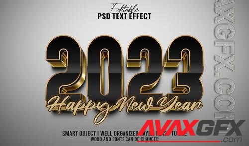 3d editable 2023 new year text effect template