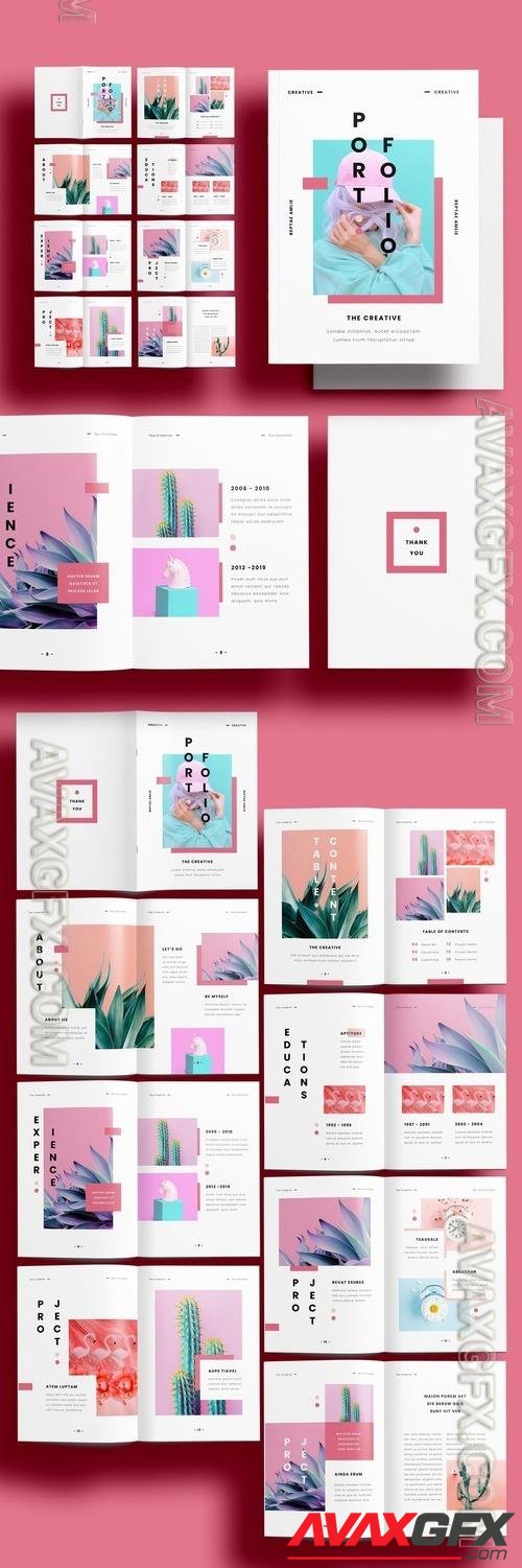 AdobeStock - Pink Portfolio Layout 364525716