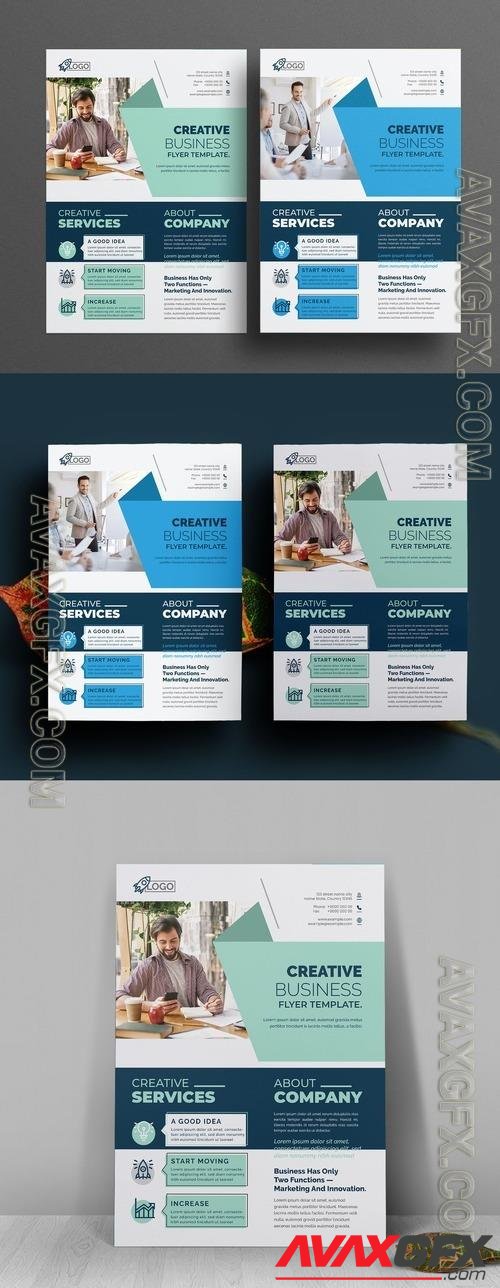 AdobeStock - Corporate Flyer Template with Blue Accents 521501881