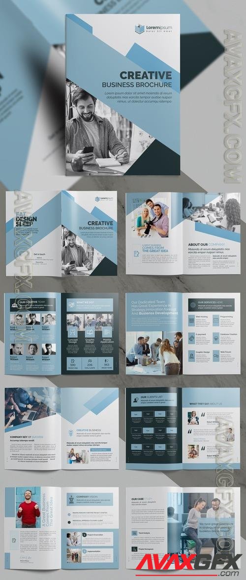AdobeStock - Corporate Business Brochure in Light Blue Layout 399620075