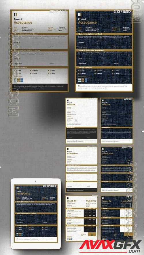 AdobeStock - Invoice Sets Layouts with Textured Backgrounds 534298002