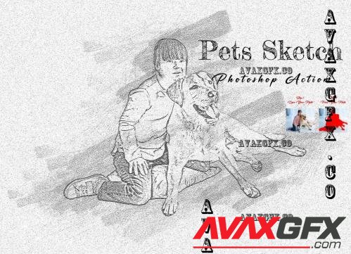 Pets Sketch Photoshop Action - 10904433