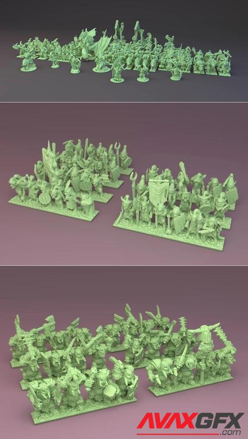 Green Skin Miniatures - Orcs and Goblins Army – 3D Print