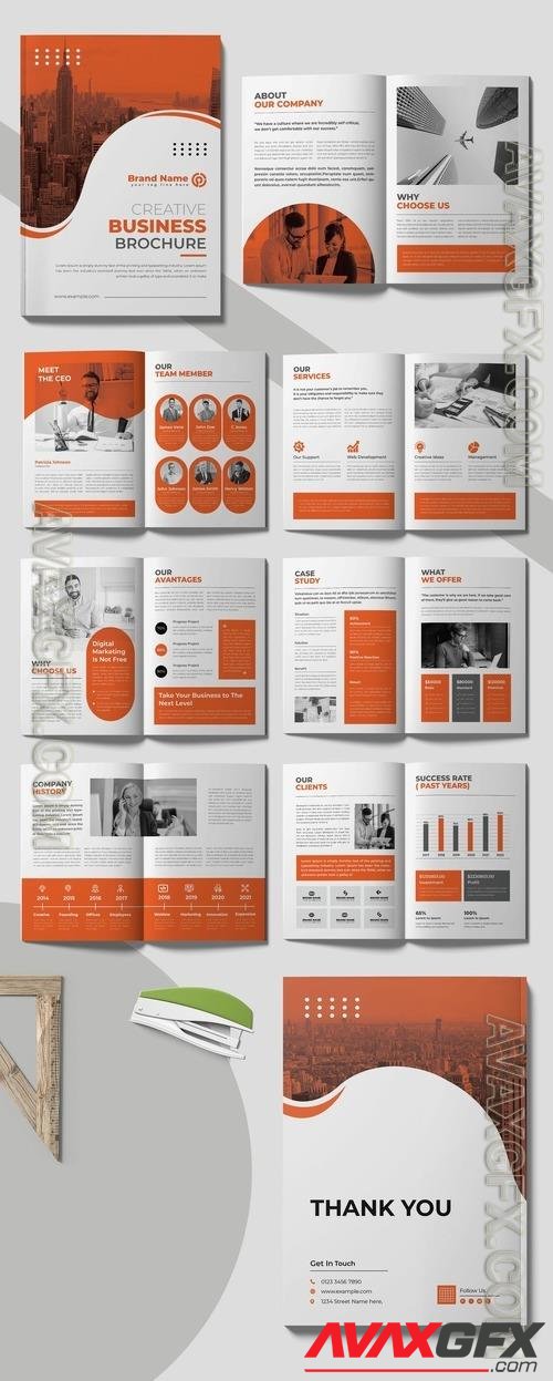AdobeStock - Bifold Business Brochure Layout with Diamond Photo Elements 542530544