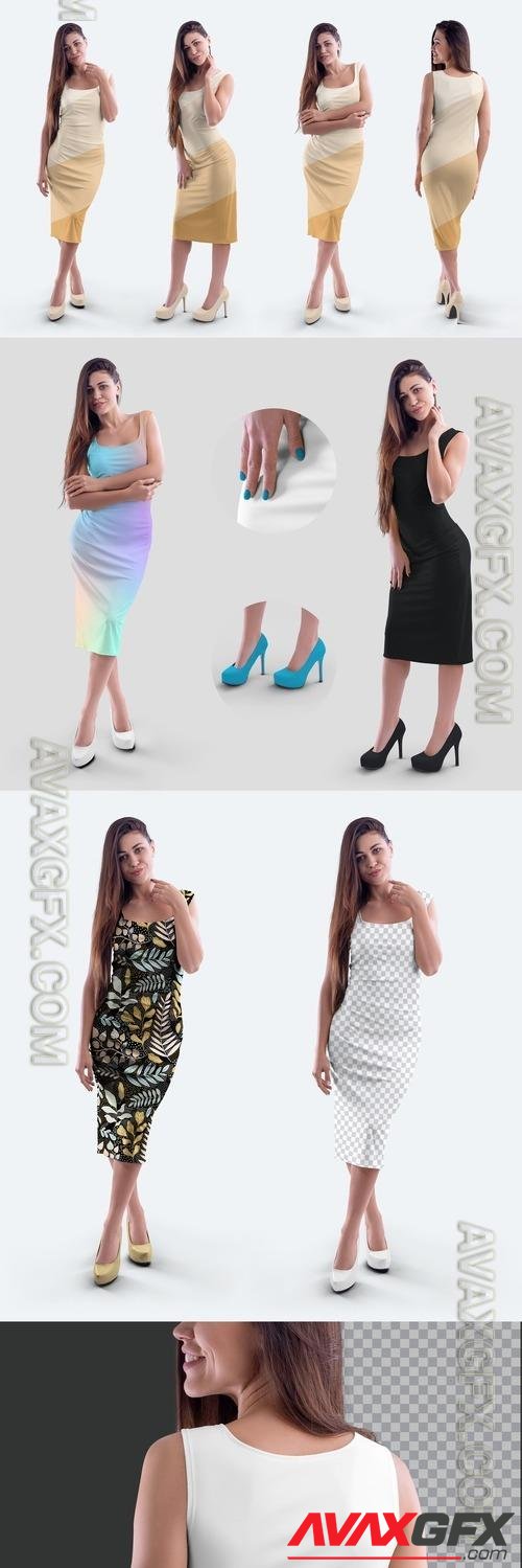 4 Women's Tight Dress Mockups 504004186