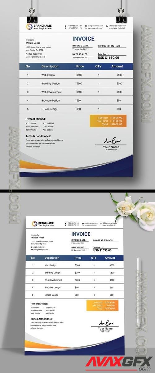 AdobeStock - Invoice Design Layout 517964834