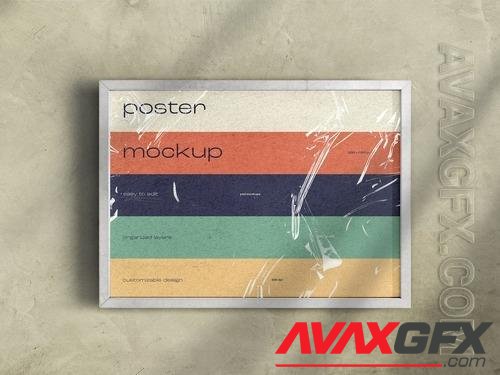 AdobeStock - Frame Poster Mockup on Concrete Wall with Shadow 527135683