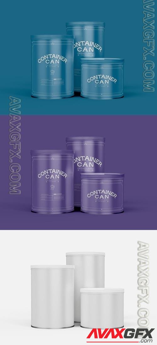 AdobeStock - Set of Round Tin Cans Mockup 505552181