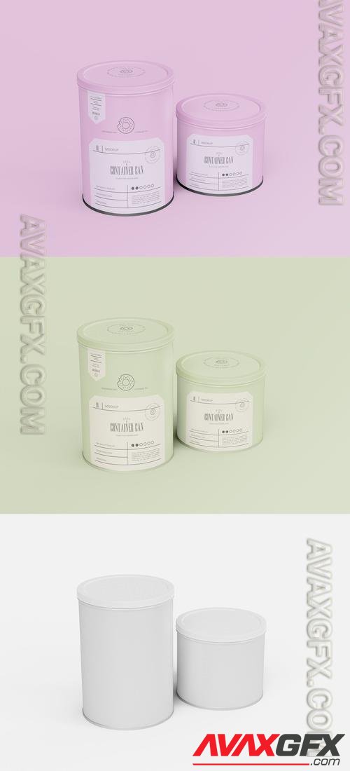 AdobeStock - Two Round Tin Cans Mockup 505552174