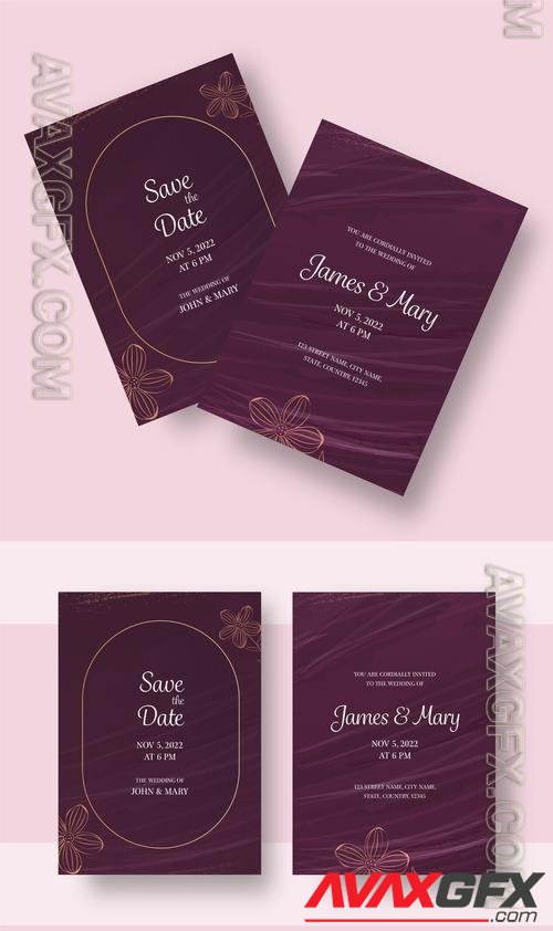 AdobeStock - Wedding Card Stationery or Invitation Card Layout 505549333